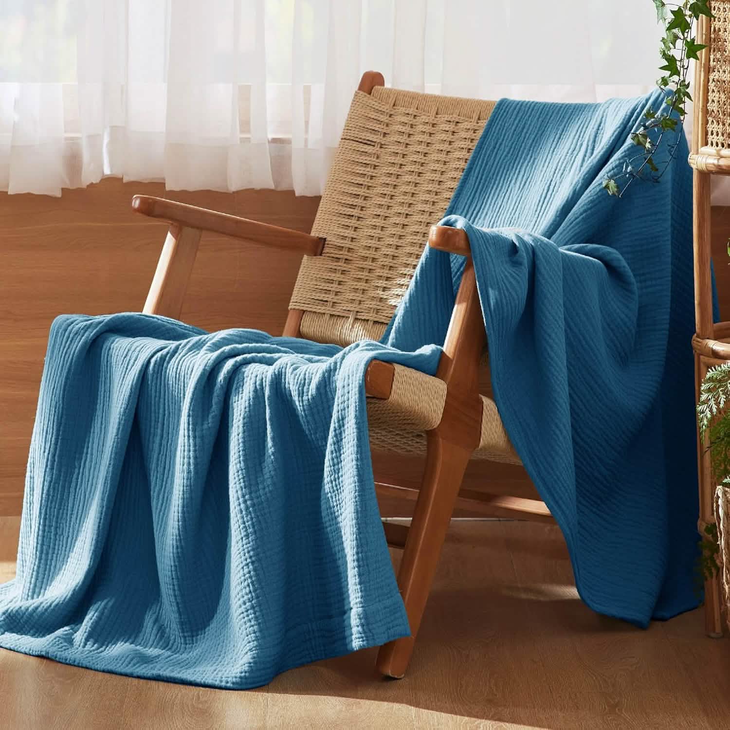 GentleSoft® 100% Cotton Gauze Spring Throw Blanket