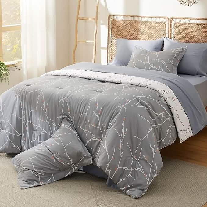 Tree Branch Floral Pattern Bed-in-a-Bag