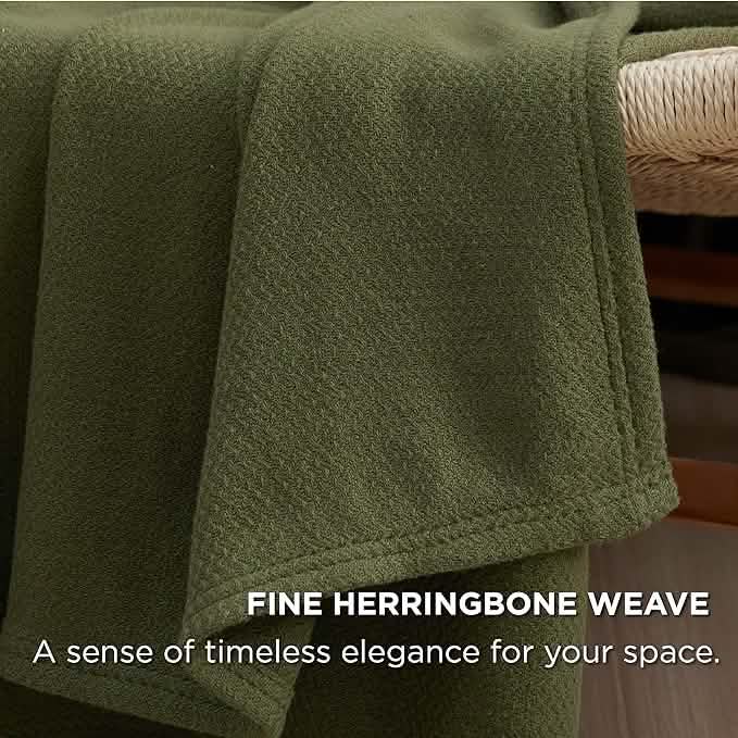 GentleSoft® 100% Cotton Herringbone Woven Blanket