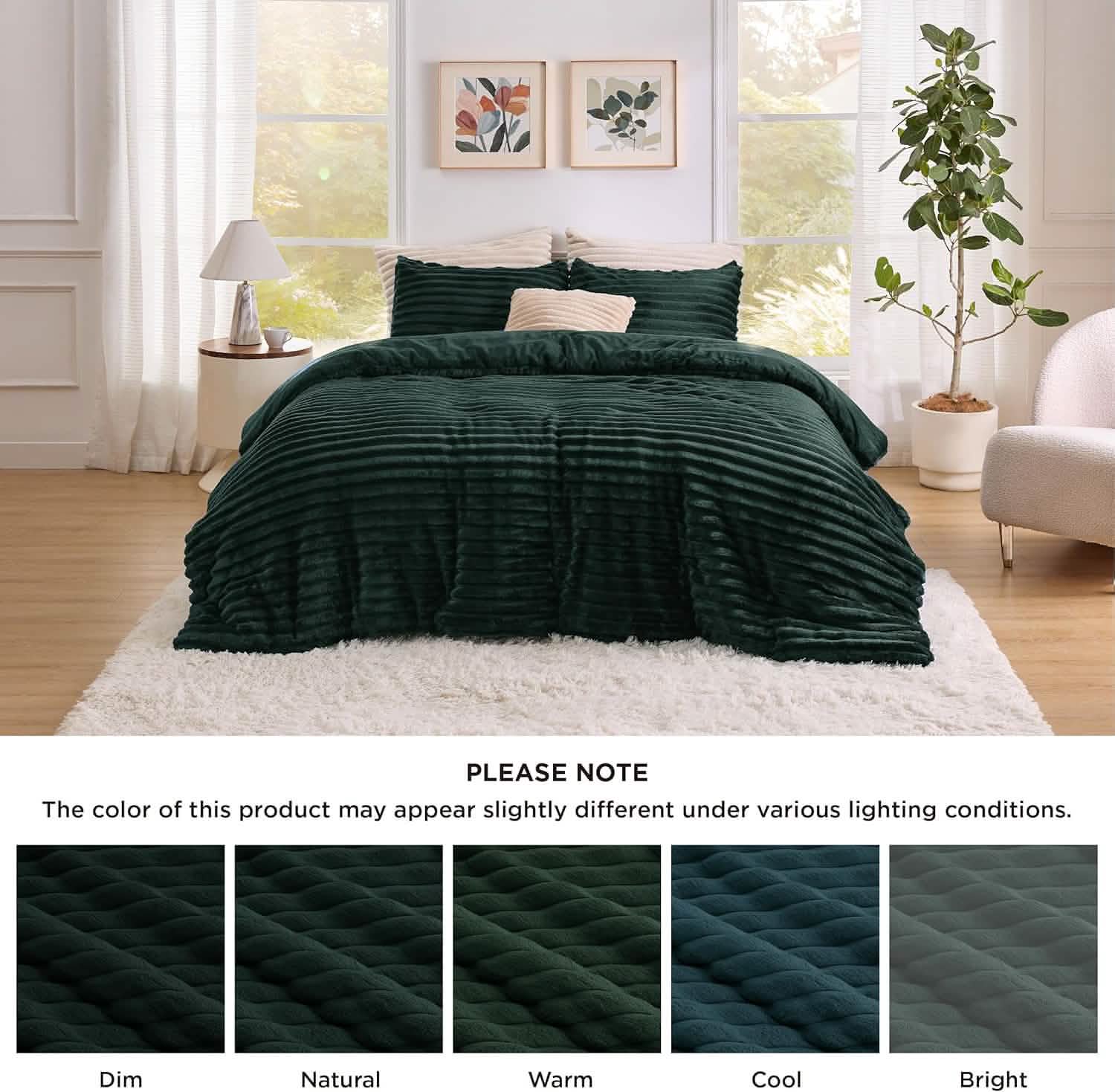 Striped Flannel Comforter Set