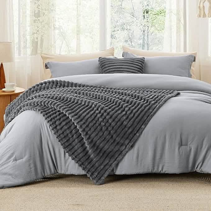 GentleSoft™ Checkered Comforter Set Striped