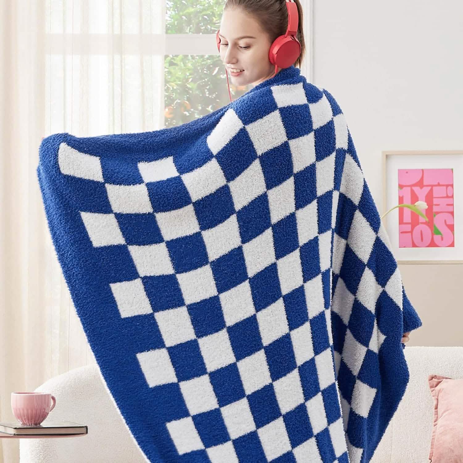 Super Soft Reversible Checkerboard Blanket