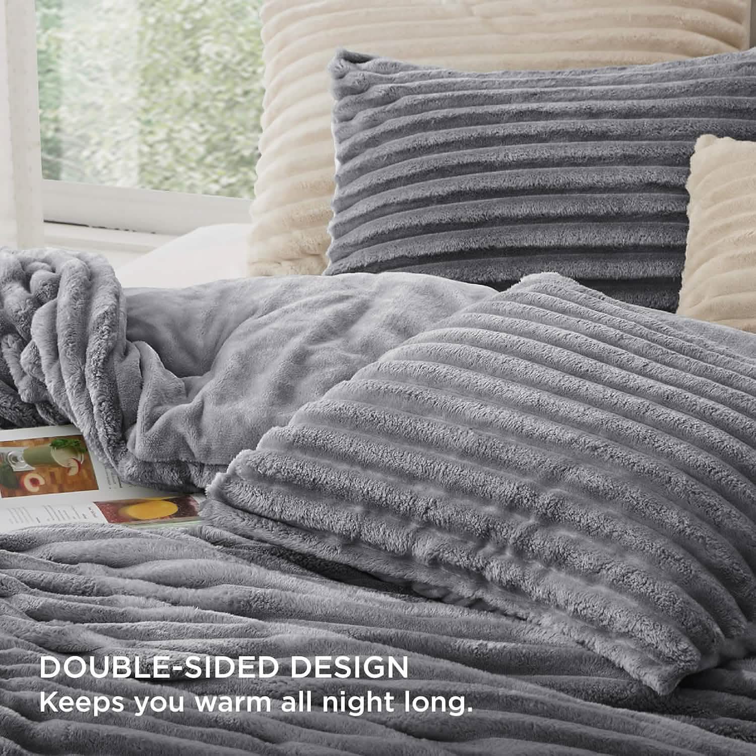 Striped Flannel Comforter Set