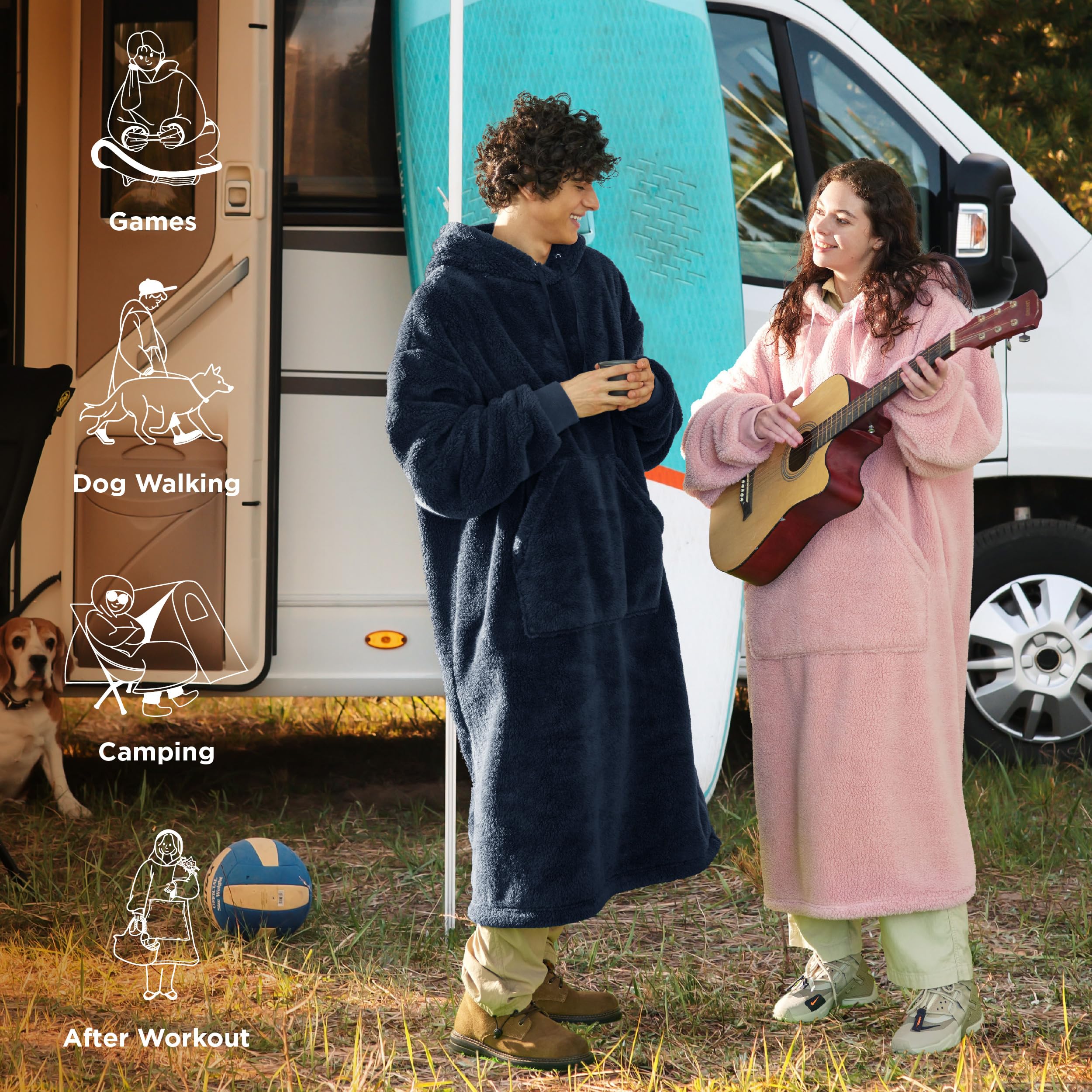 Ultra Soft Long Shaggy Sherpa Hooded Blanket