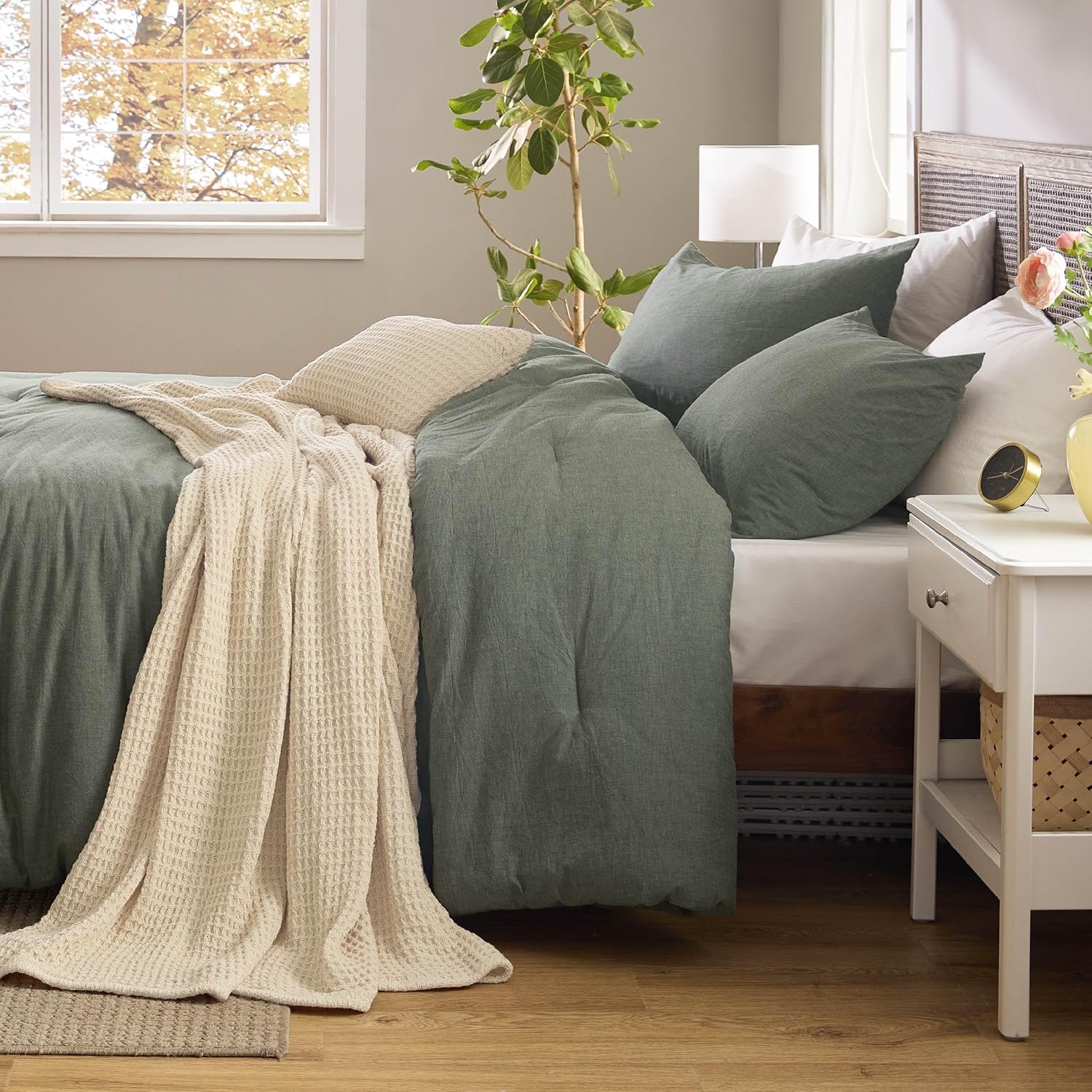 5 Piece Cotton Waffle Weave Bed-in-a-bag
