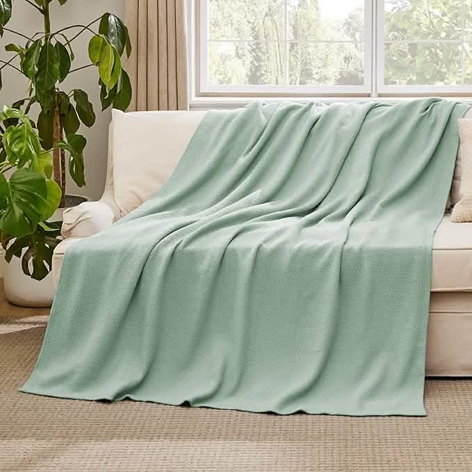 GentleSoft™ 100% Cotton Herringbone Woven Blanket