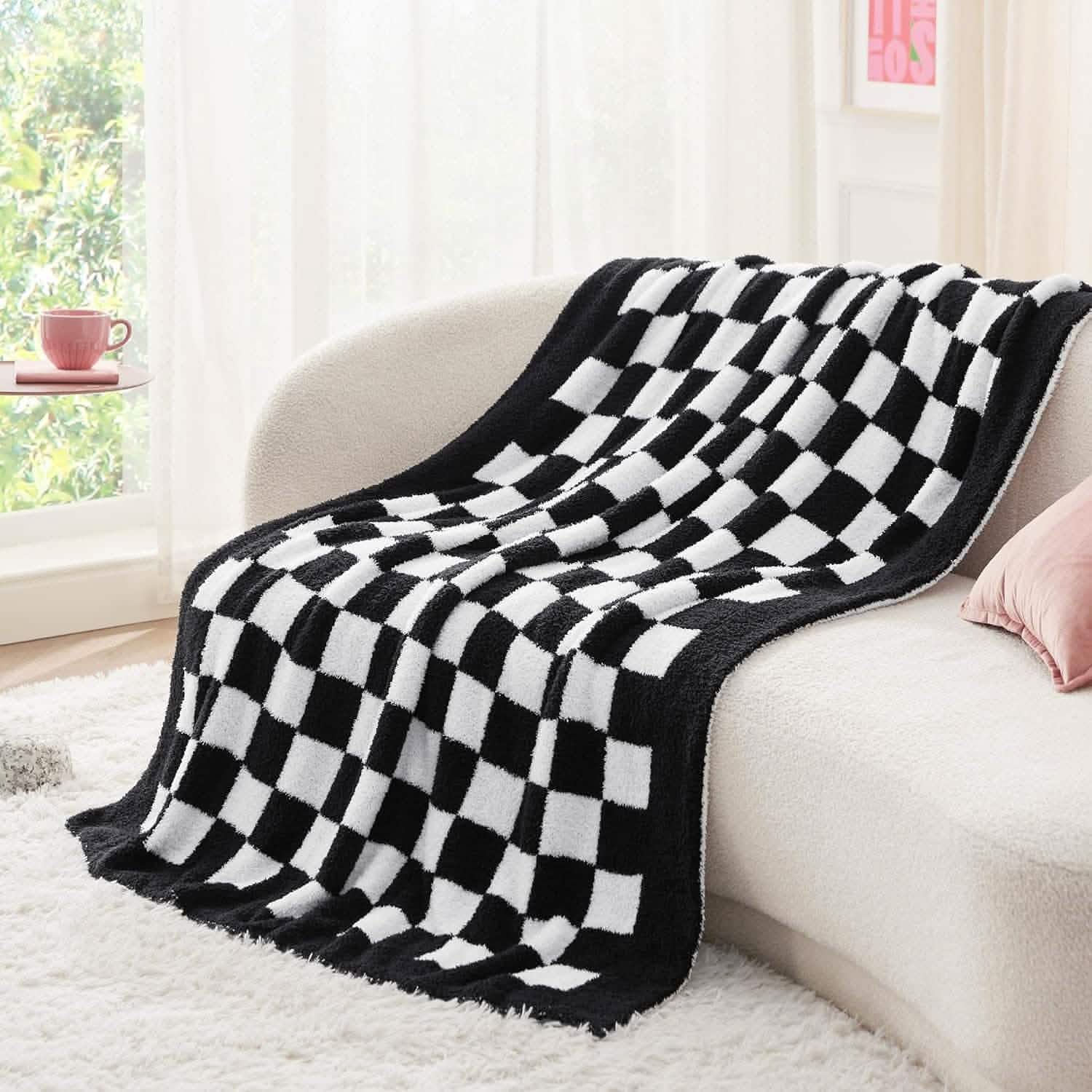 Super Soft Reversible Checkerboard Blanket