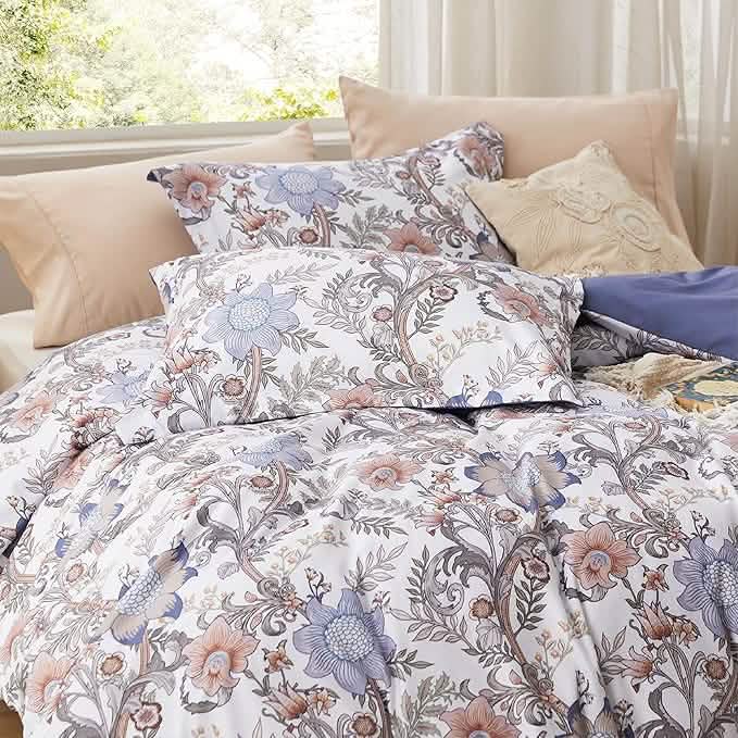 Reversible Floral Duvet Cover Set