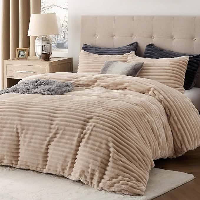 Striped Flannel Duvet Cover Set