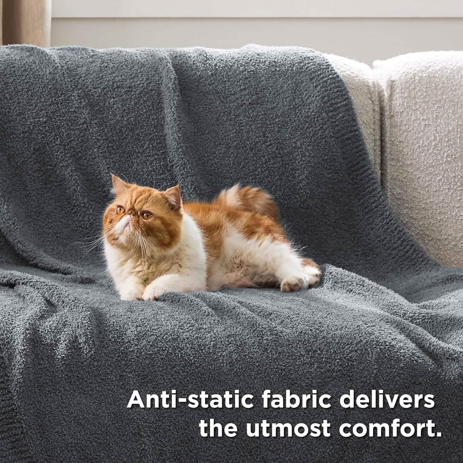 Feather Yarn Throw Blanket