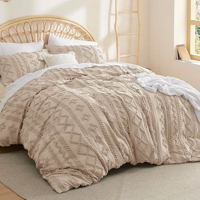 Boho Tufted Embroidery Duvet Cover Set