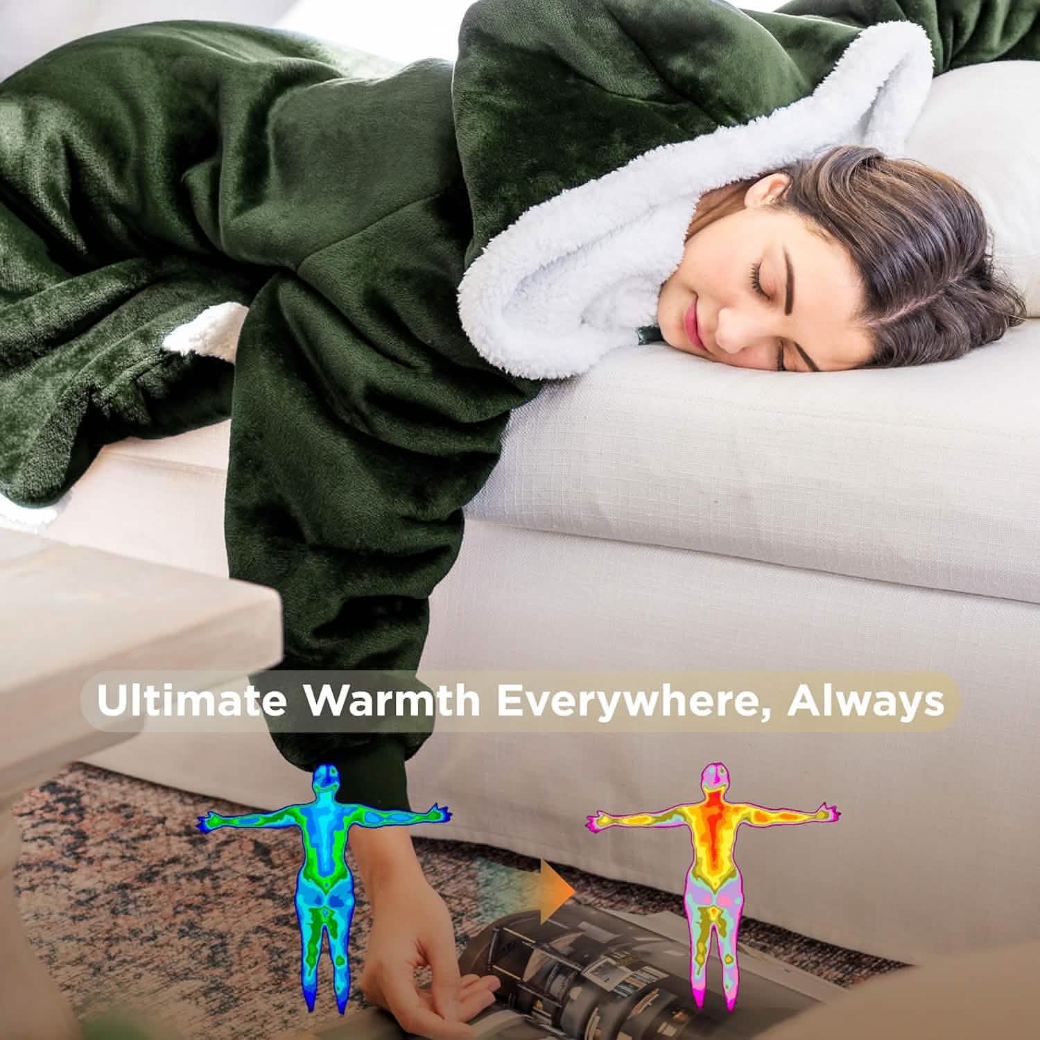 Sherpa Fleece Blanket Hoodie