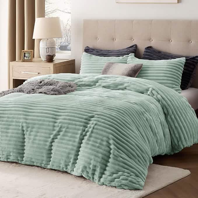 Striped Flannel Duvet Cover Set