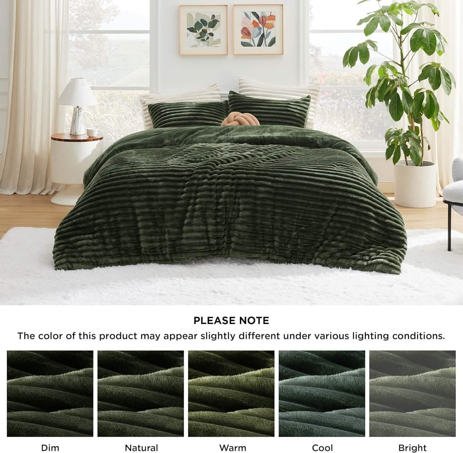 Striped Flannel Comforter Set