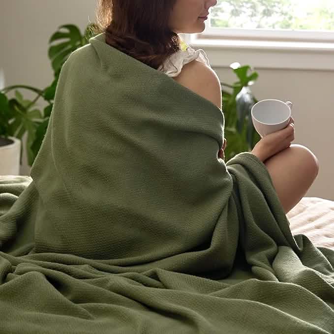 GentleSoft® 100% Cotton Herringbone Woven Blanket