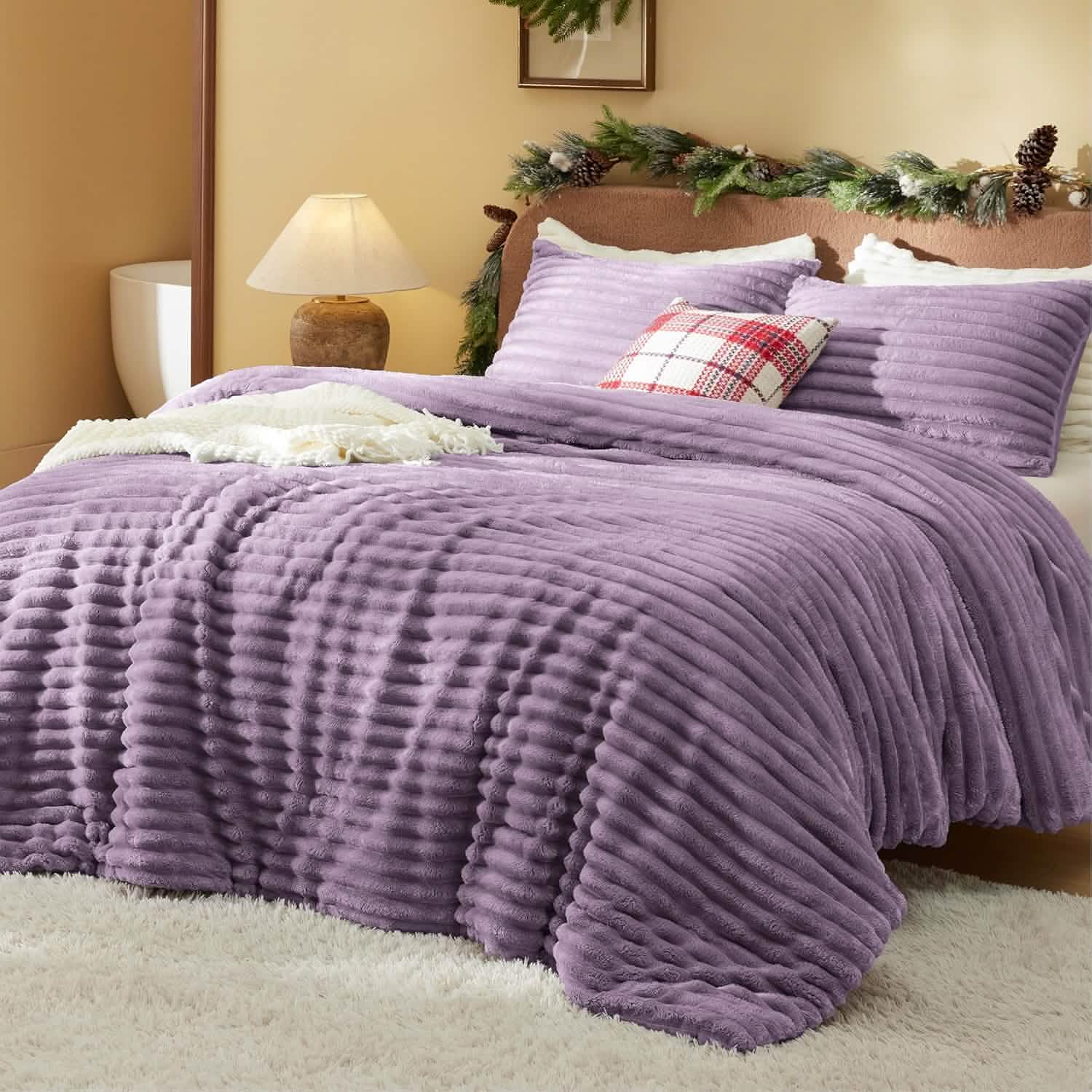 Striped Flannel Comforter Set