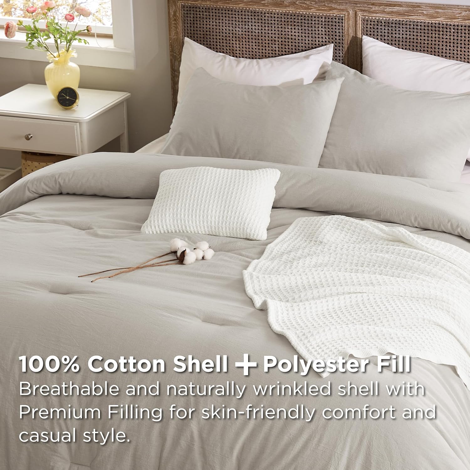 5 Piece Cotton Waffle Weave Bed-in-a-bag