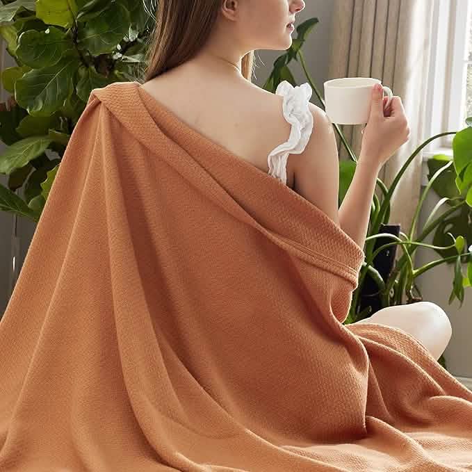 GentleSoft® 100% Cotton Herringbone Woven Blanket