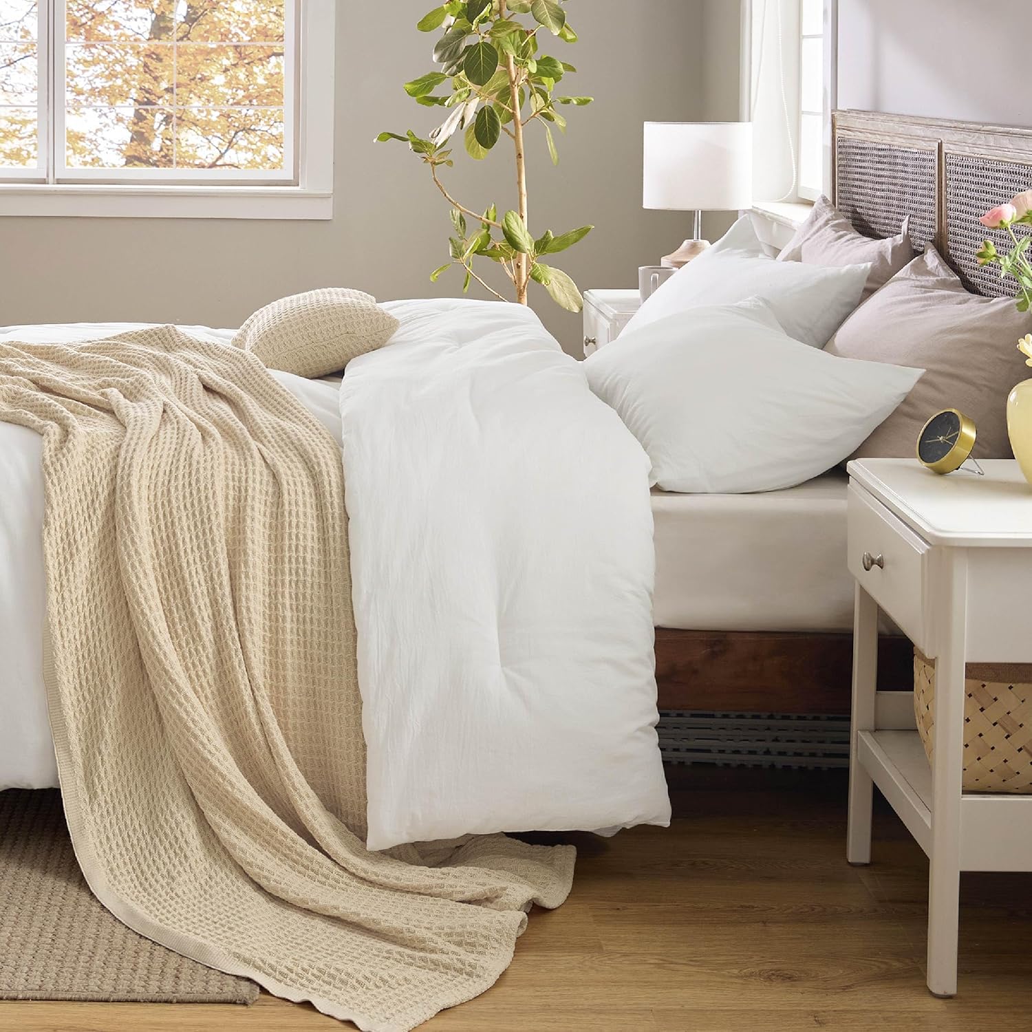 5 Piece Cotton Waffle Weave Bed-in-a-bag