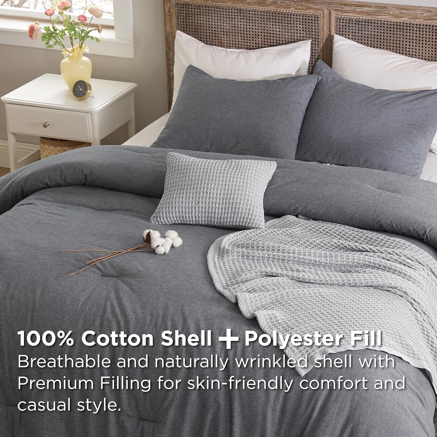 5 Piece Cotton Waffle Weave Bed-in-a-bag