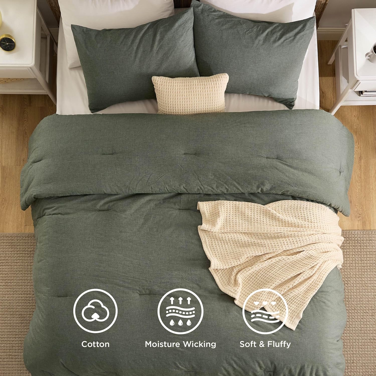 5 Piece Cotton Waffle Weave Bed-in-a-bag