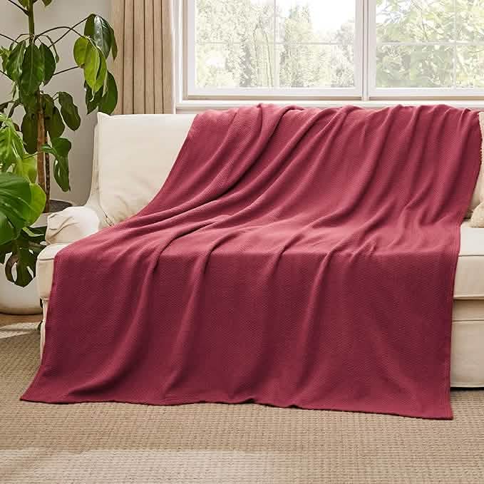 GentleSoft™ 100% Cotton Herringbone Woven Blanket
