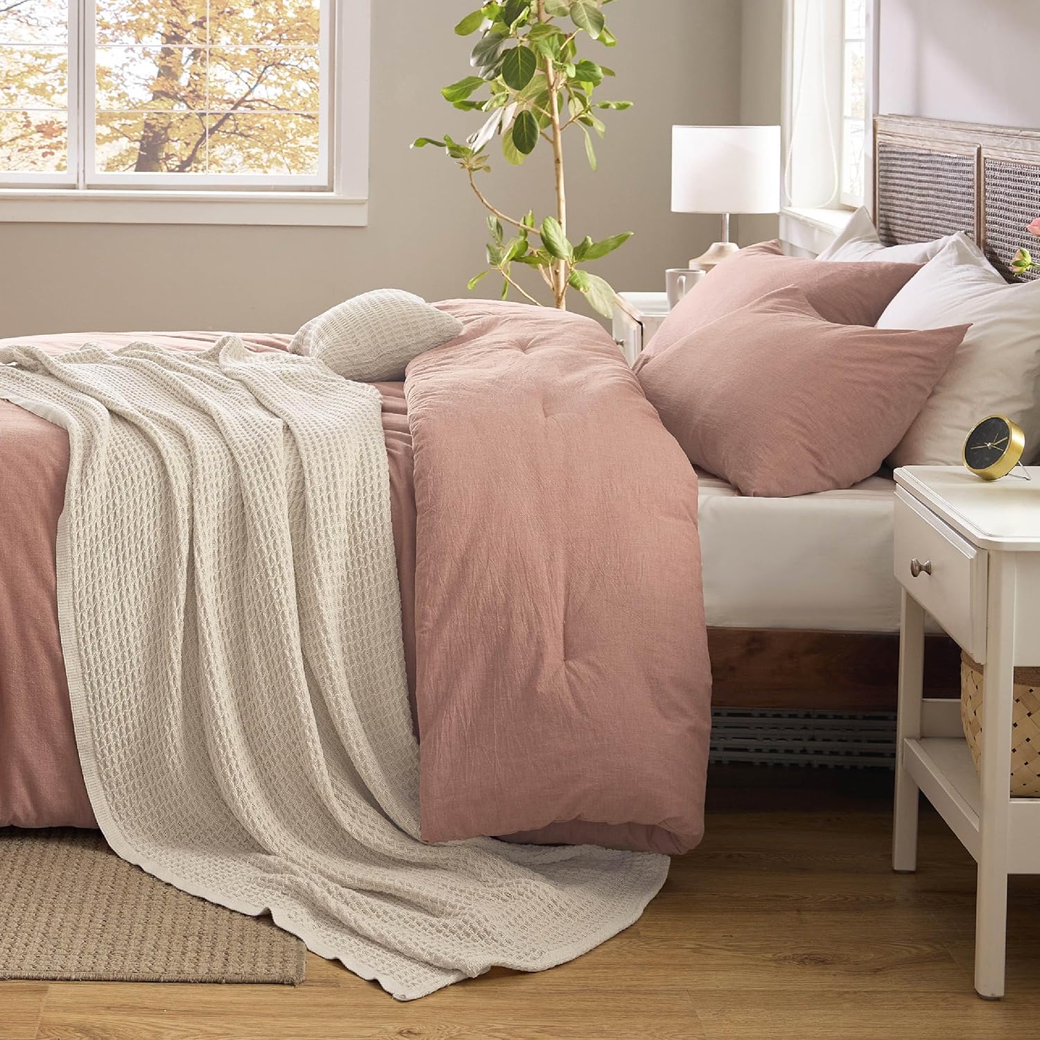 5 Piece Cotton Waffle Weave Bed-in-a-bag