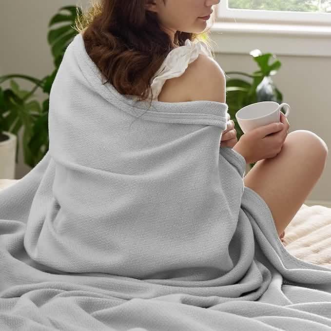 GentleSoft® 100% Cotton Herringbone Woven Blanket
