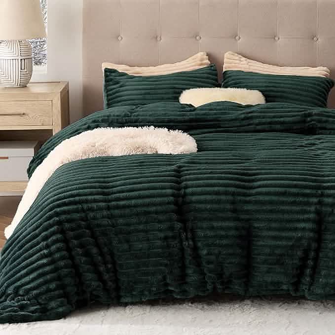GentleSoft™ Striped Flannel Duvet Cover Set