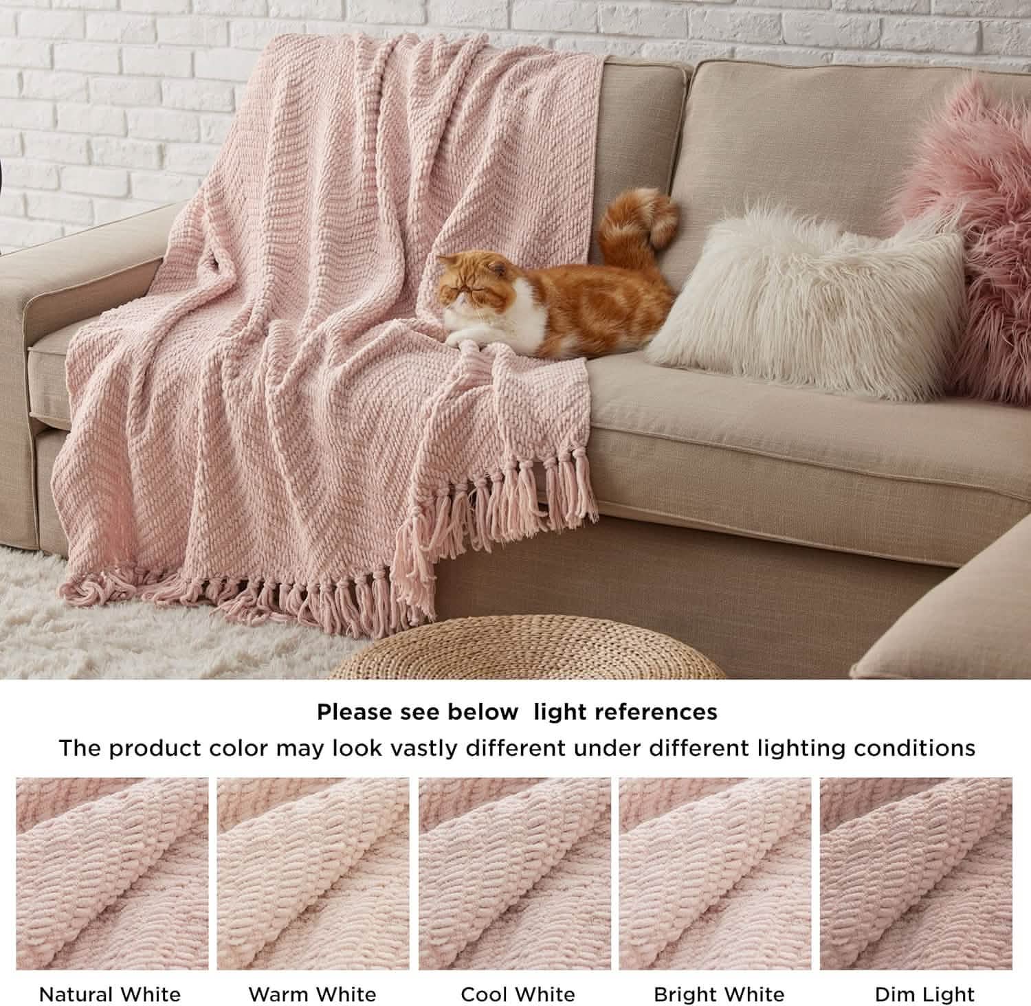 Versatile Knit Woven Chenille Blanket