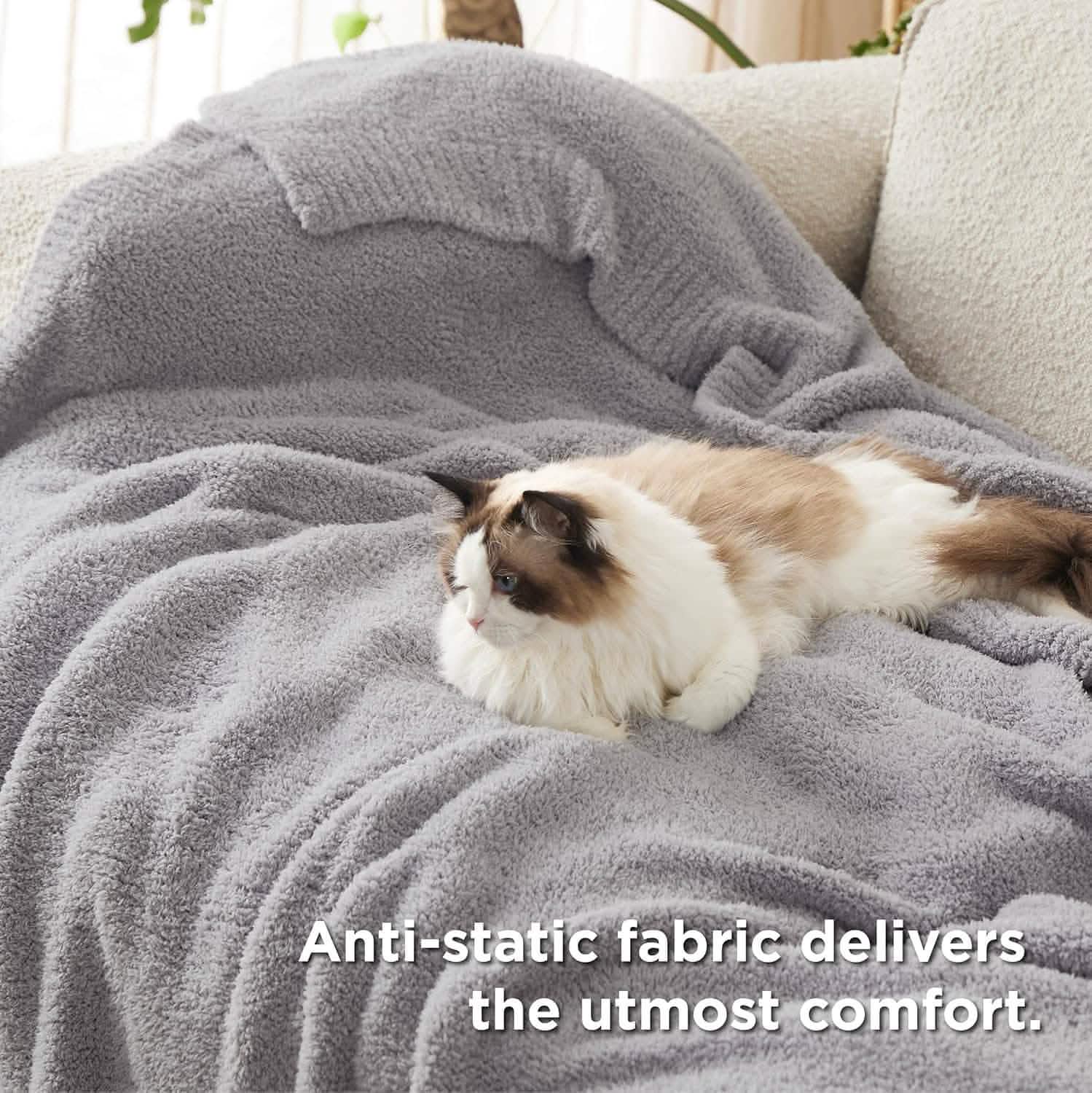 Feather Yarn Throw Blanket