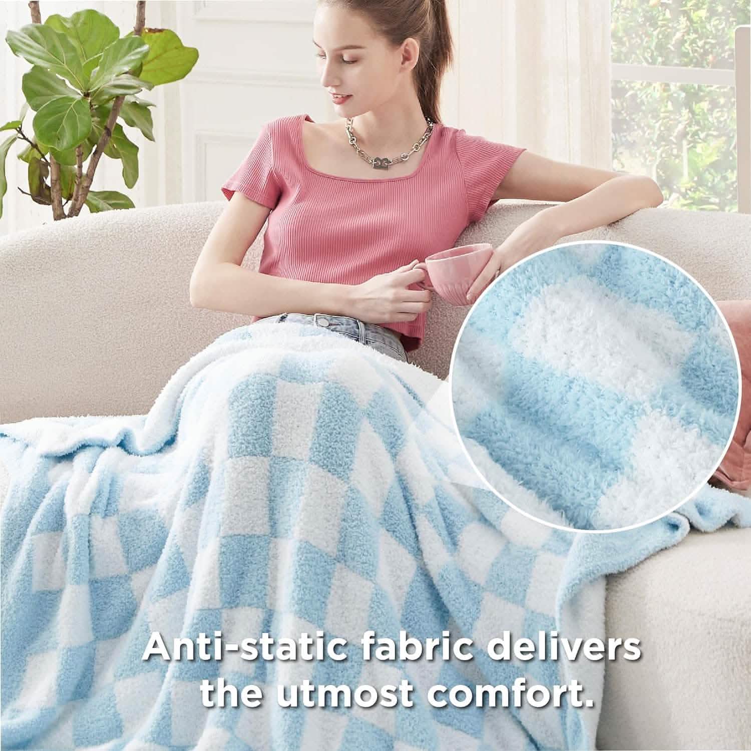 Super Soft Reversible Checkerboard Blanket