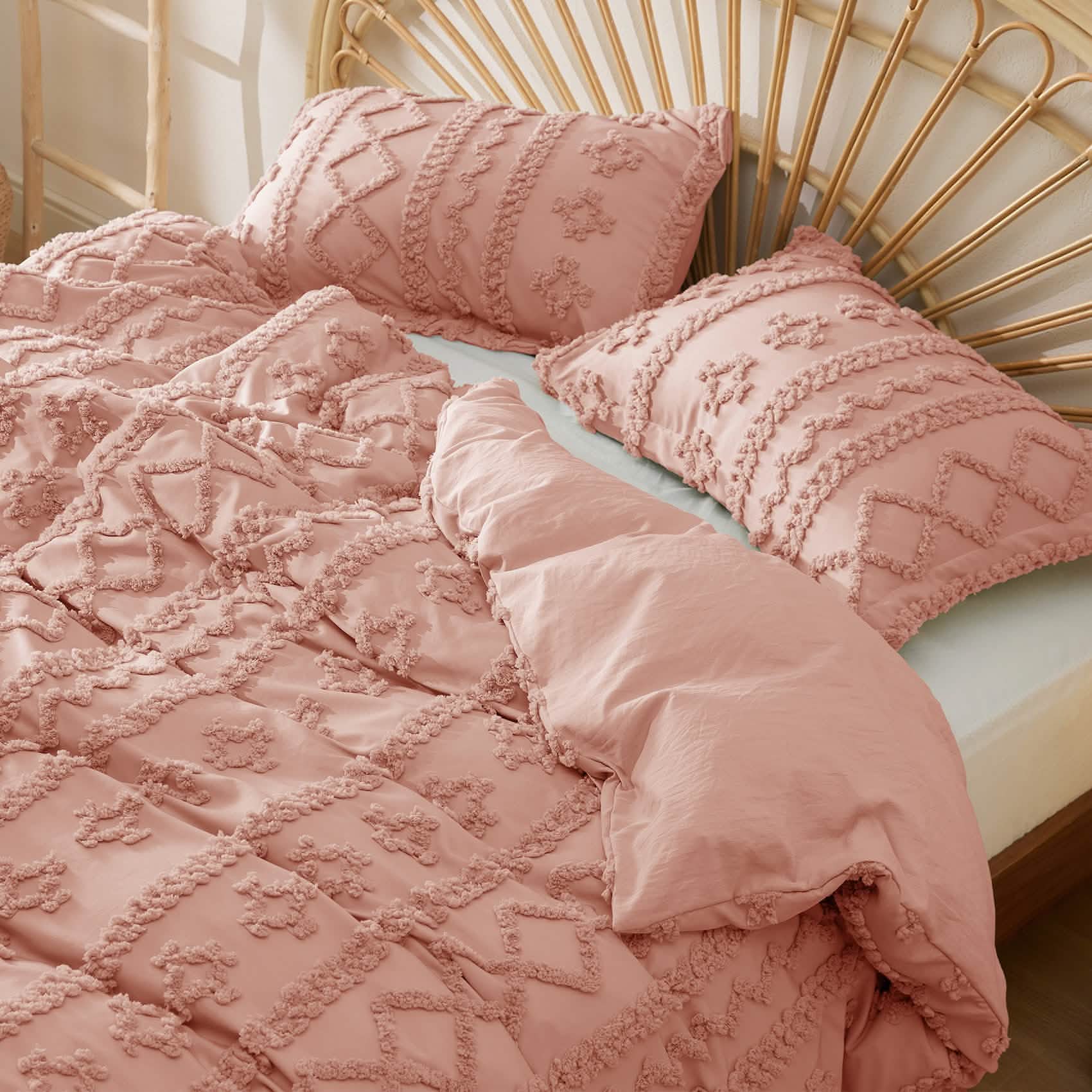 Boho Tufted Embroidery Duvet Cover Set