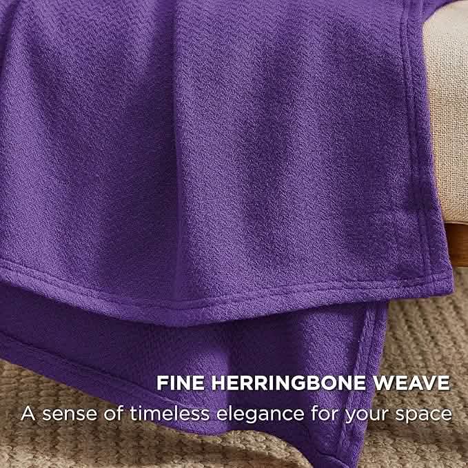 GentleSoft® 100% Cotton Herringbone Woven Blanket