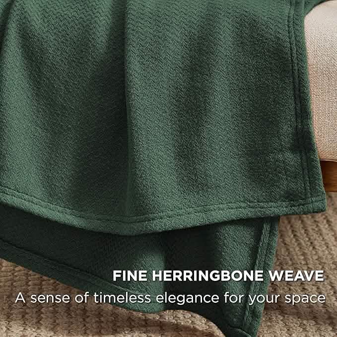 GentleSoft® 100% Cotton Herringbone Woven Blanket