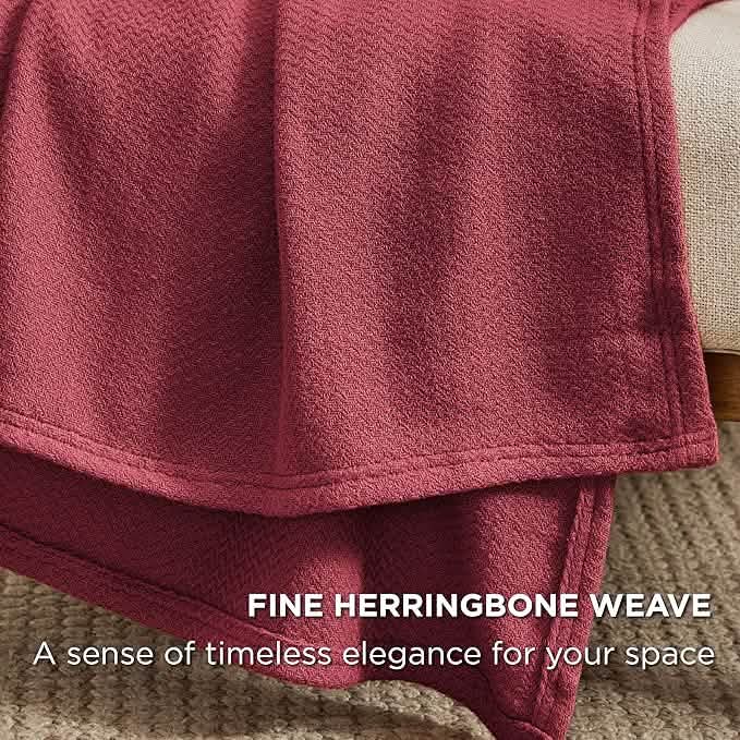 GentleSoft® 100% Cotton Herringbone Woven Blanket