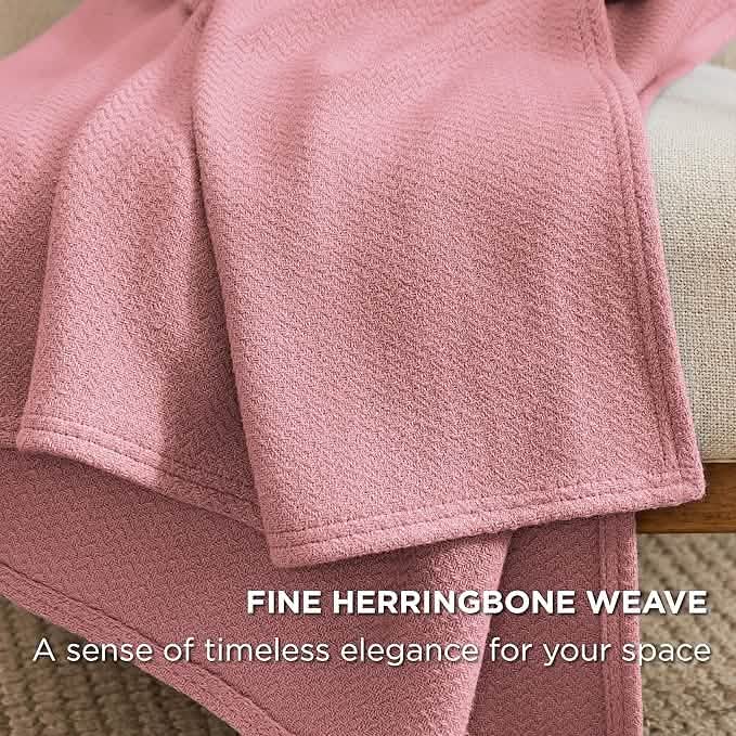 GentleSoft® 100% Cotton Herringbone Woven Blanket