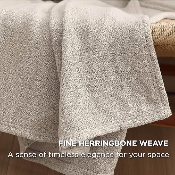 GentleSoft® 100% Cotton Herringbone Woven Blanket