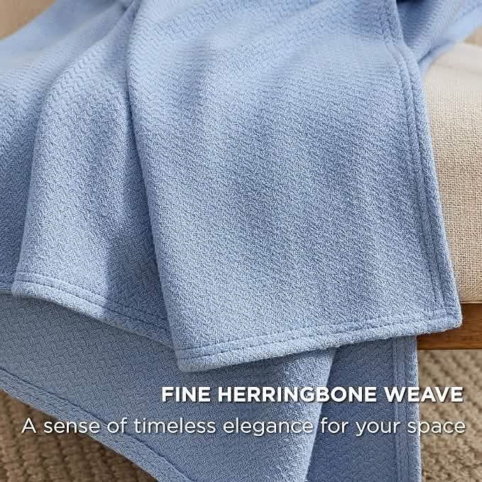 GentleSoft® 100% Cotton Herringbone Woven Blanket