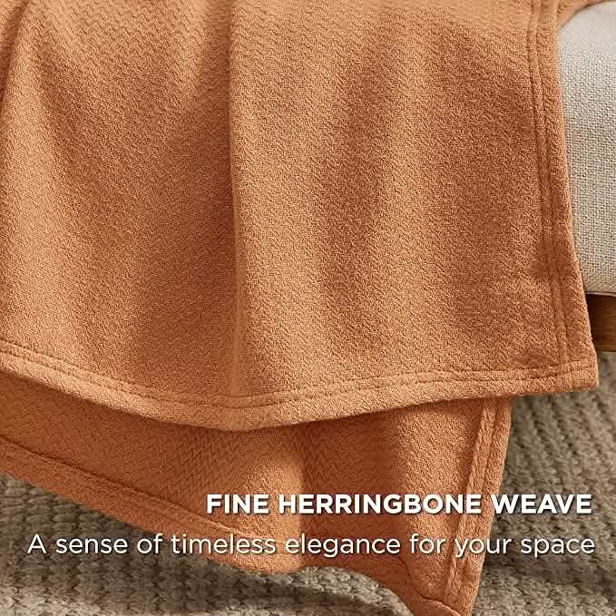 GentleSoft® 100% Cotton Herringbone Woven Blanket