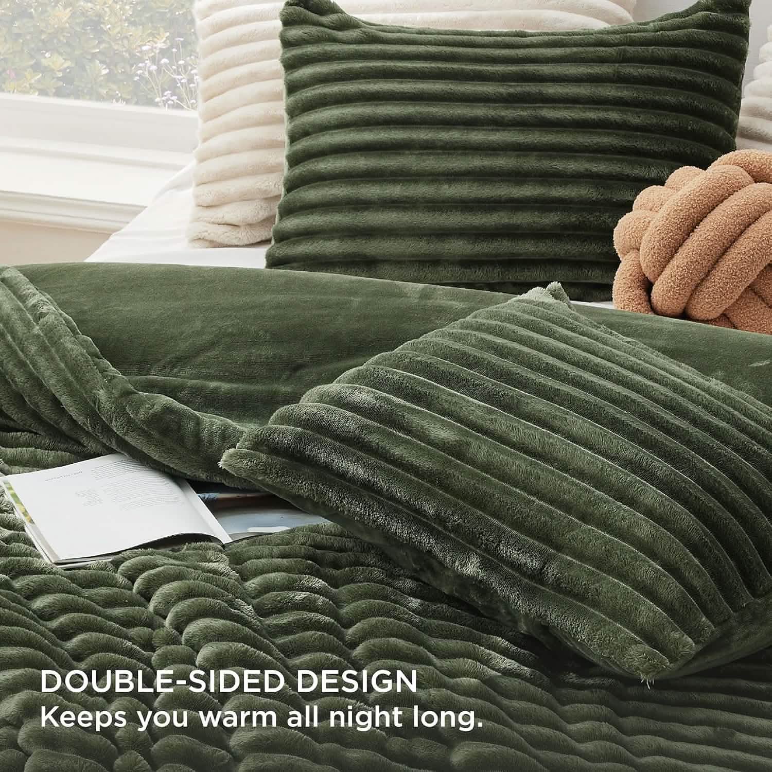 Striped Flannel Comforter Set