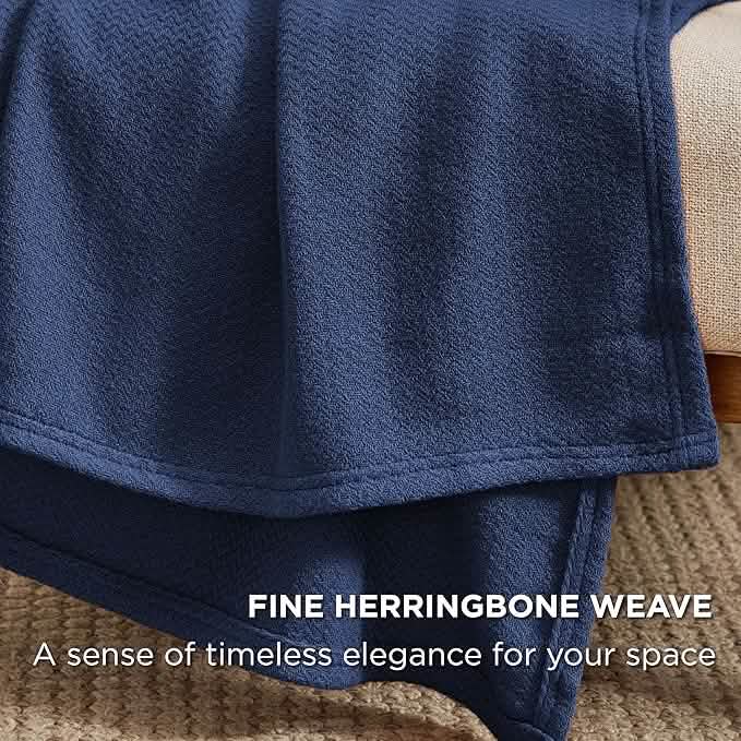 GentleSoft® 100% Cotton Herringbone Woven Blanket