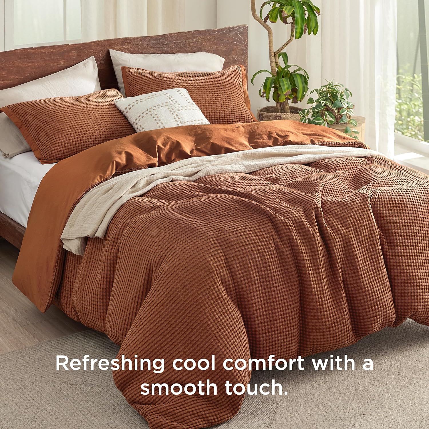 Cooling Waffle Duvet Cover Set