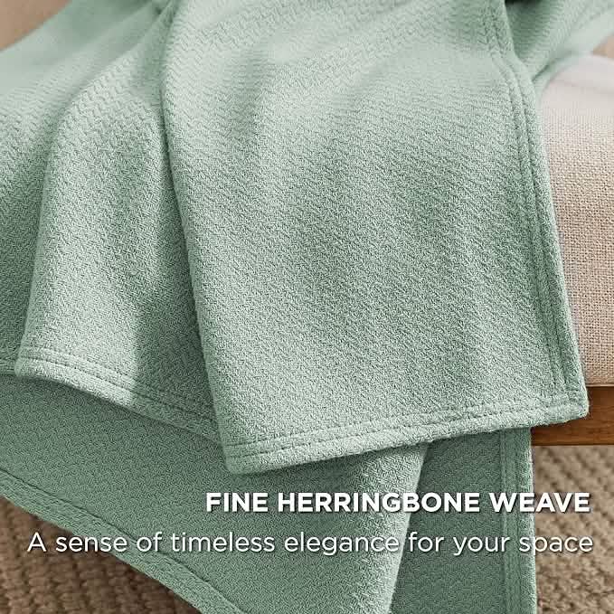 GentleSoft® 100% Cotton Herringbone Woven Blanket