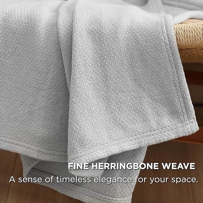 GentleSoft® 100% Cotton Herringbone Woven Blanket