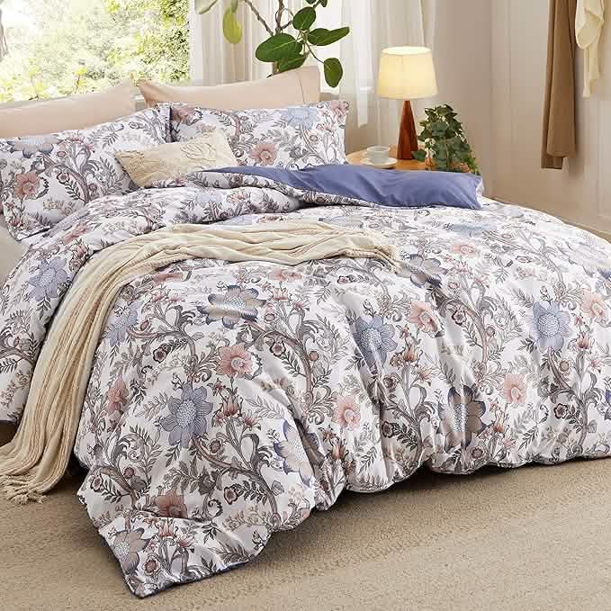 Reversible Floral Duvet Cover Set