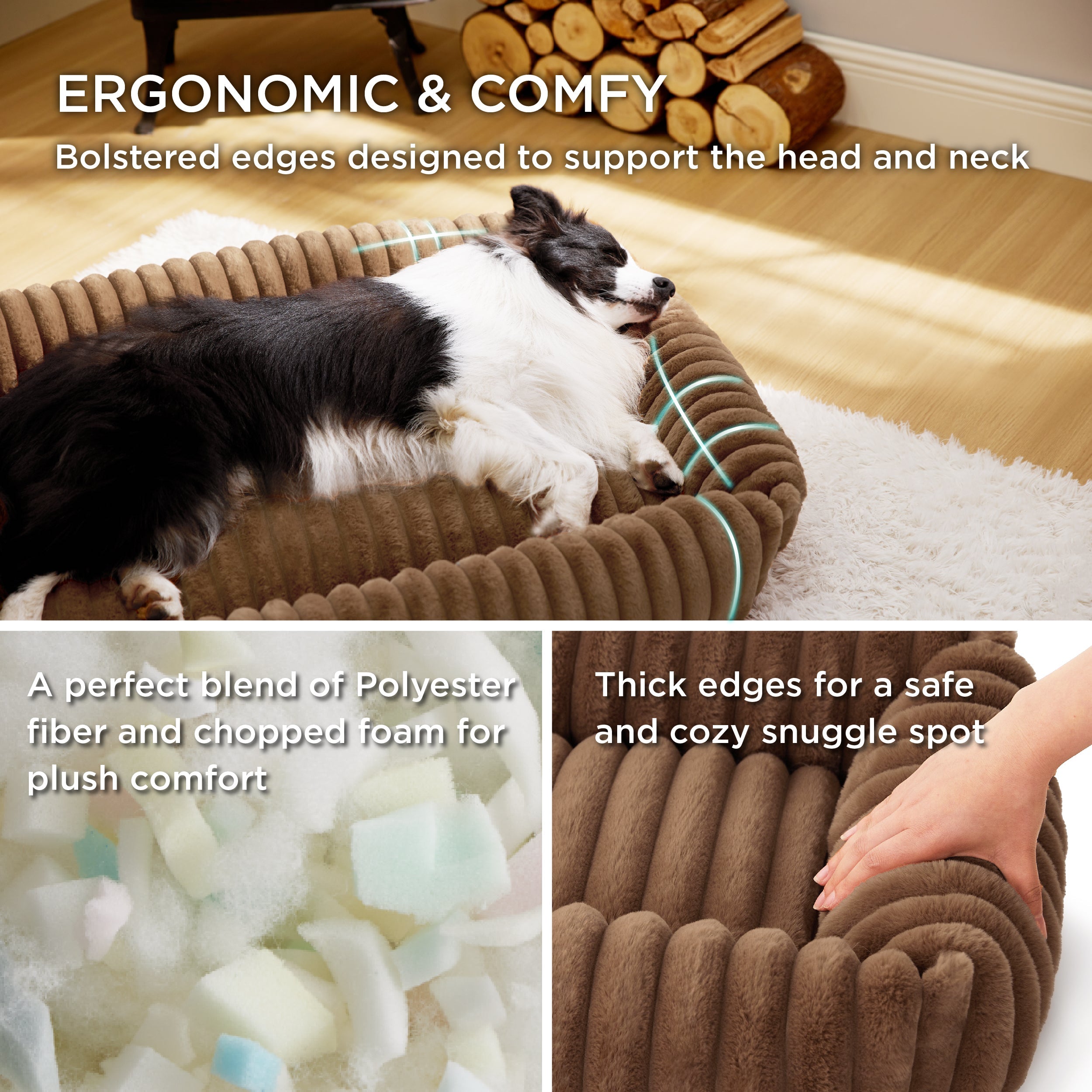Corduroy Fleece Pet Bed