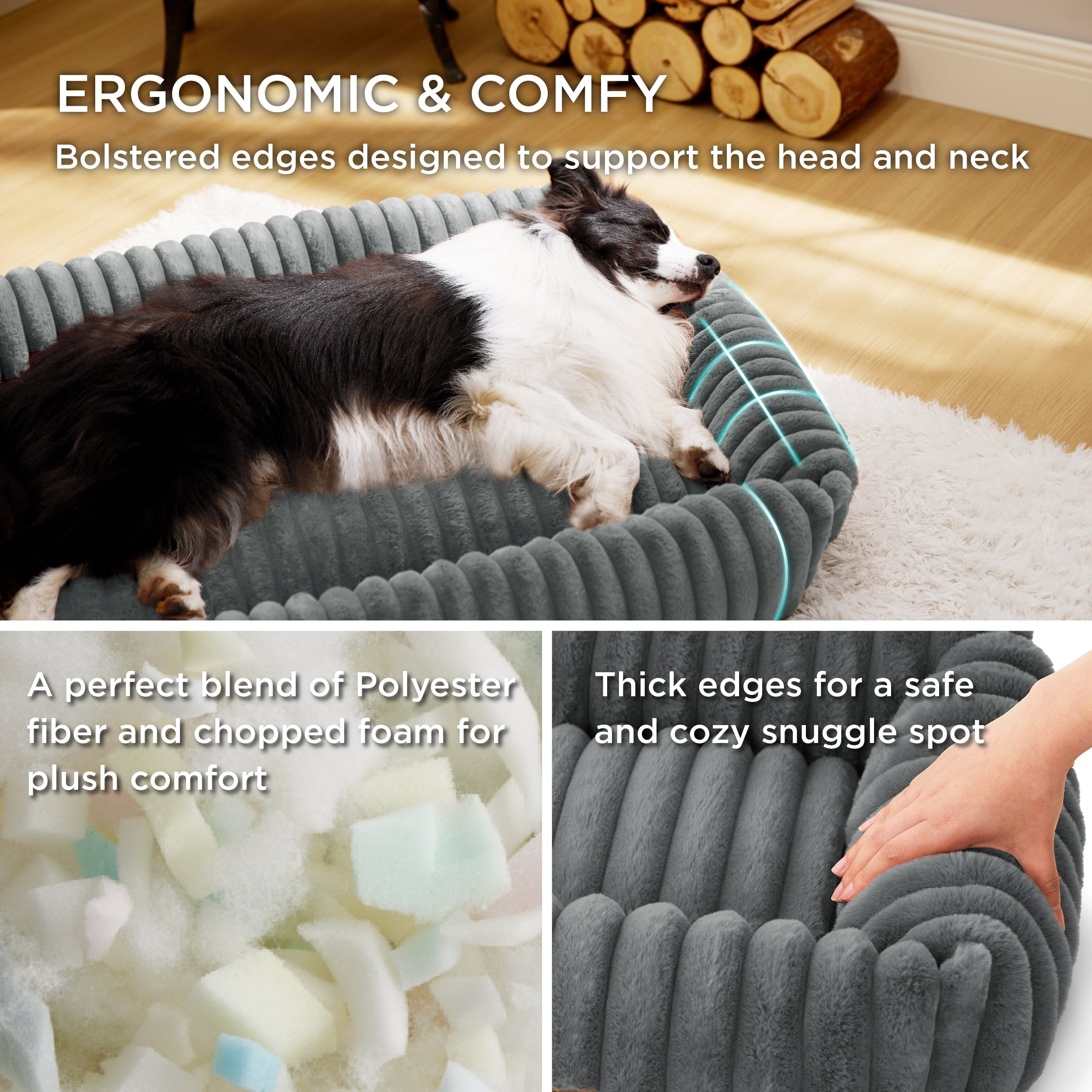 Corduroy Fleece Pet Bed