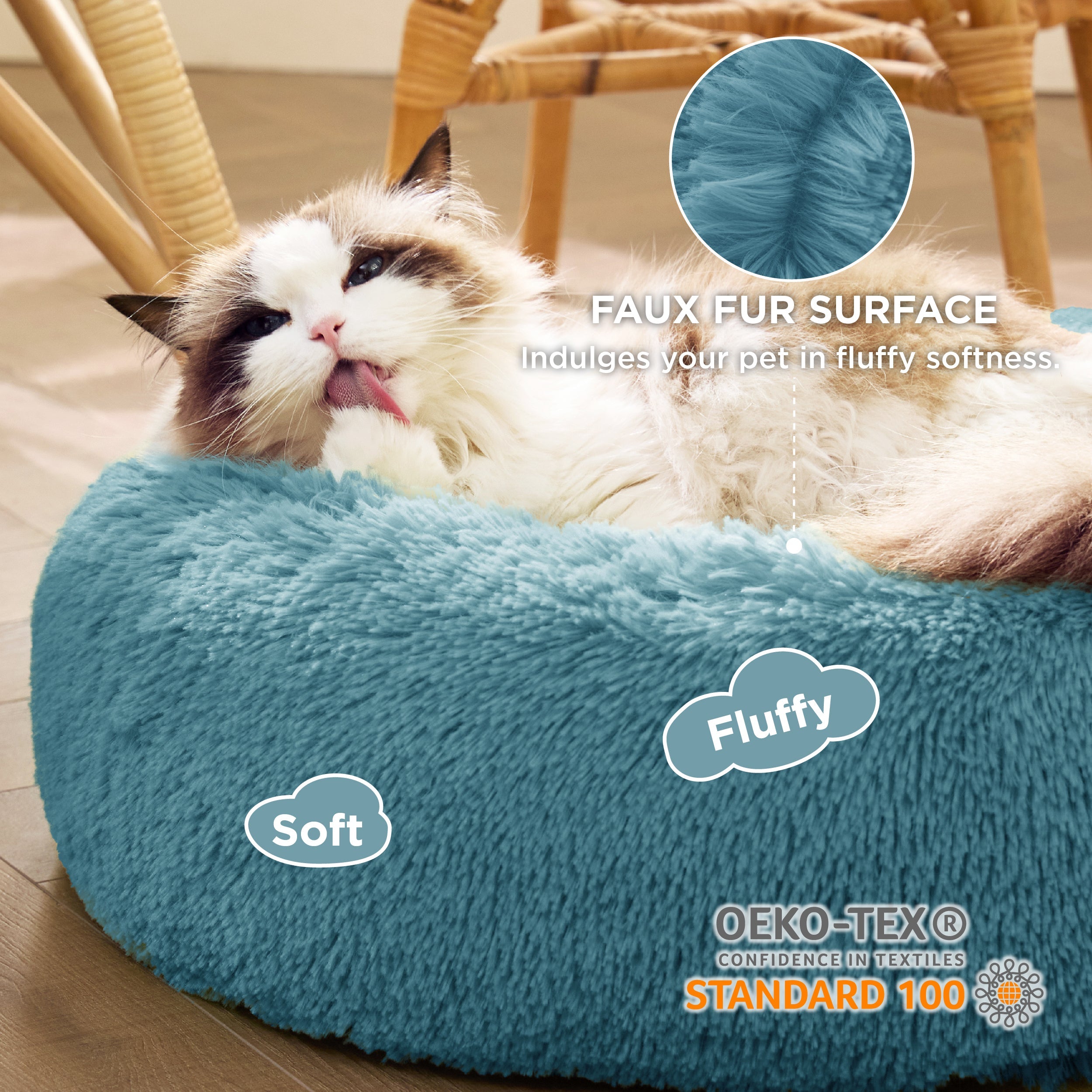 Calming Donut Bed for Dogs and Cats